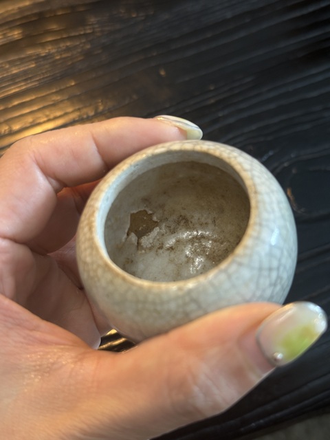 古玩陶瓷明末清初哥釉水盂真品鑒賞圖