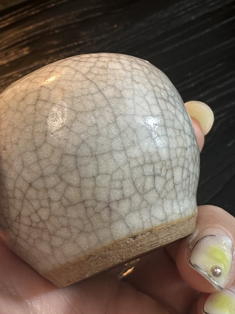 古玩陶瓷明末清初哥釉水盂真品鑒賞圖
