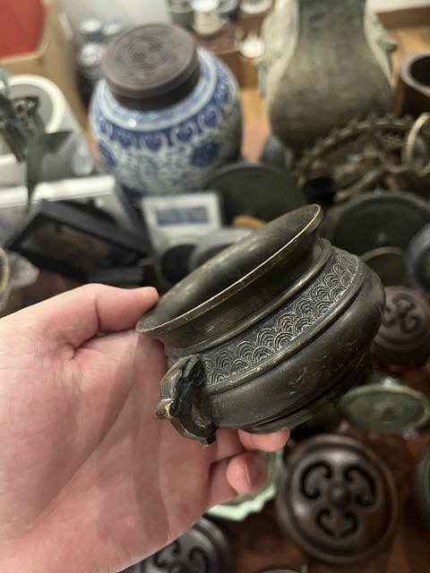 古玩雜項清代銅香爐拍賣,當前價格350元