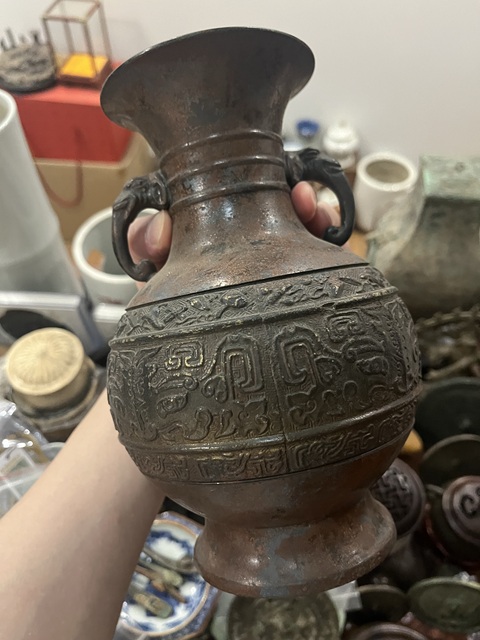 古玩雜項清代銅花瓶拍賣，當前價格399元