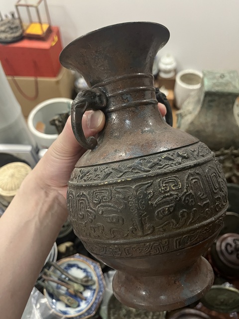 古玩雜項清代銅花瓶拍賣，當前價格399元