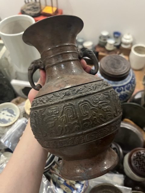 古玩雜項清代銅花瓶拍賣，當前價格399元