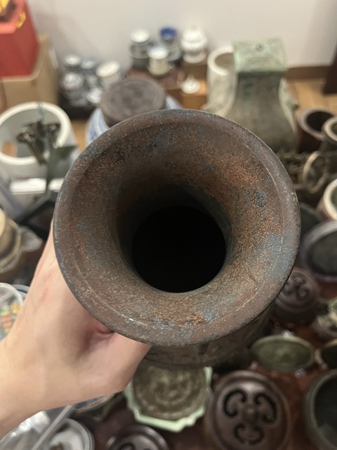 古玩雜項清代銅花瓶拍賣，當前價格399元