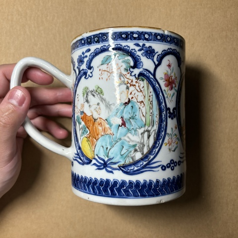 古玩陶瓷青花加彩馬克杯拍賣,當前價格1300元