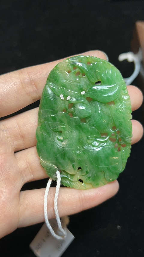 古玩玉器清代翡翠牌拍賣,當(dāng)前價(jià)格40000元
