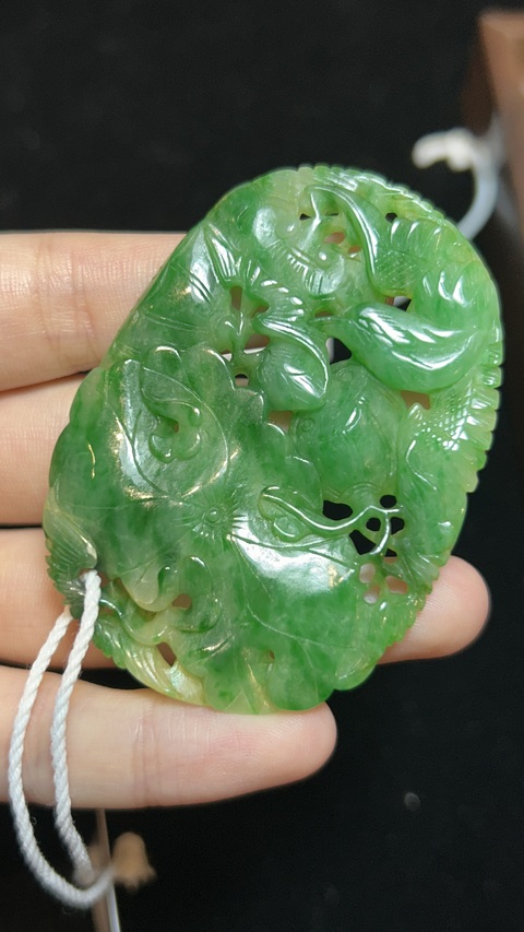 古玩玉器清代翡翠牌拍賣,當(dāng)前價(jià)格40000元
