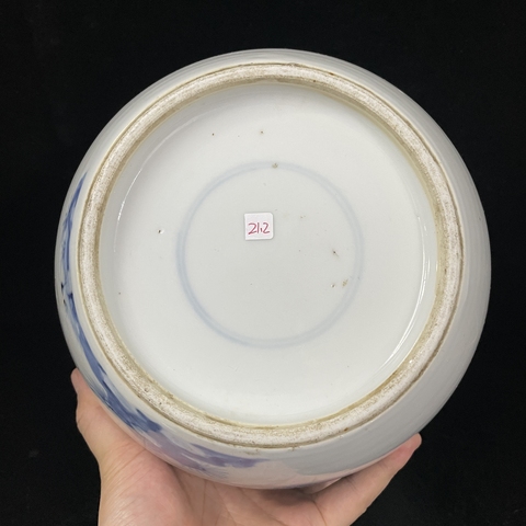 古玩陶瓷三娘教子圖青花罐真品鑒賞圖