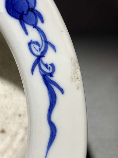 古玩陶瓷蓮池游禽滿池嬌青花花盆真品鑒賞圖