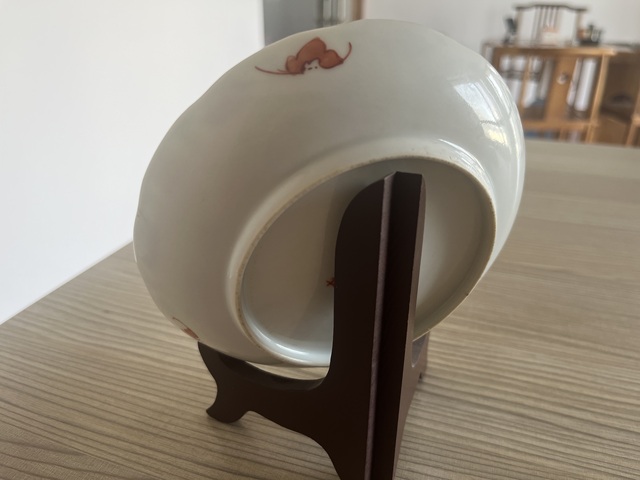 古玩陶瓷粉彩折枝花果紋花口盤真品鑒賞圖