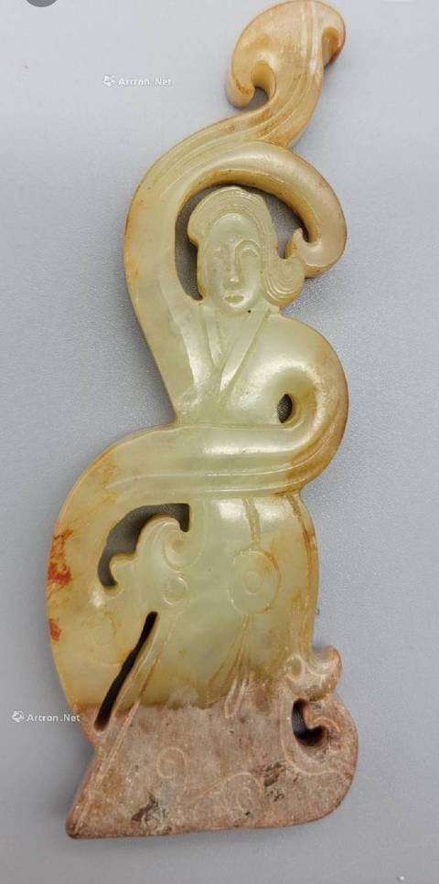 古玩玉器做舊仿古“玉舞人”真品鑒賞圖