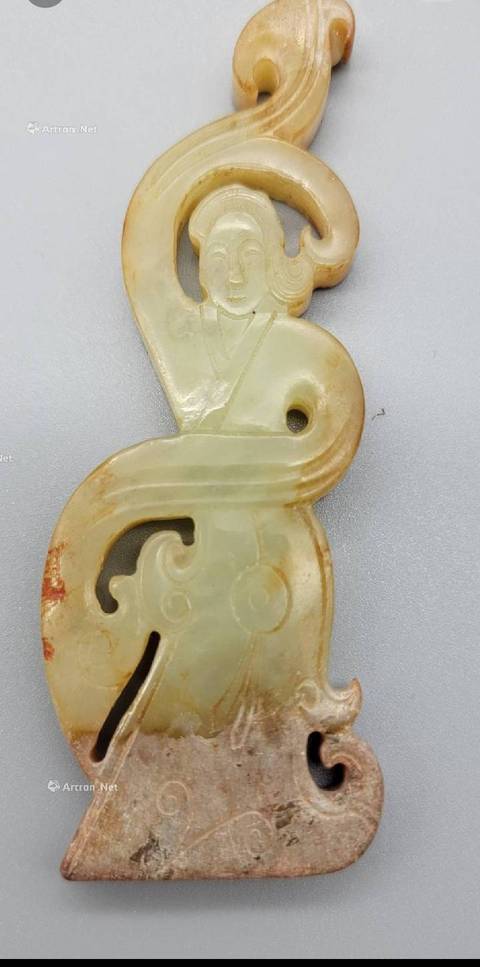 古玩玉器做舊仿古“玉舞人”真品鑒賞圖