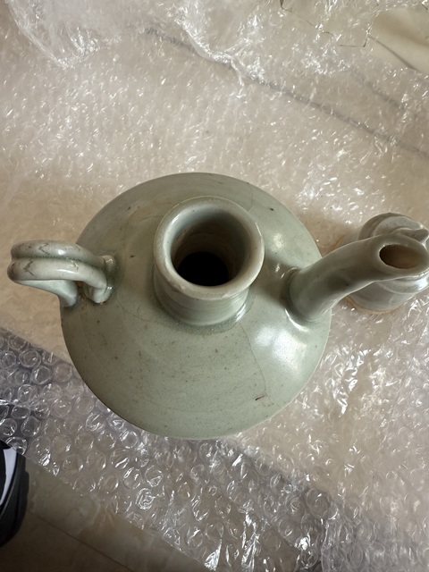 古玩陶瓷將樂(lè)窯青釉執(zhí)壺真品鑒賞圖