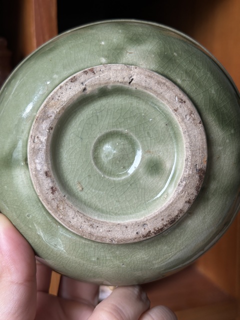 古玩陶瓷漳州窯綠釉壺承真品鑒賞圖