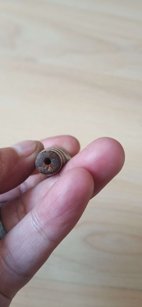 古玩雜項隕石三眼財富天珠(鑲蝕藏藥)拍賣,當前價格550元