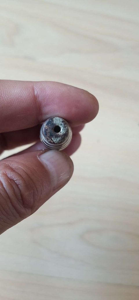 古玩雜項隕石三眼財富天珠(鑲蝕藏藥)拍賣,當前價格550元