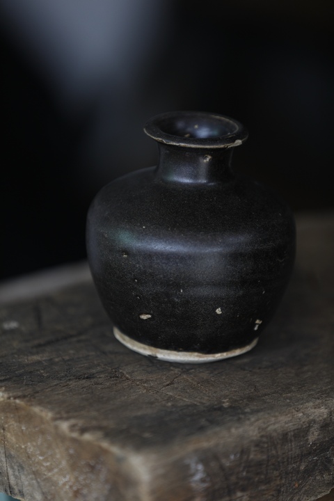 古玩陶瓷吉州窯黑釉撇口瓶真品鑒賞圖