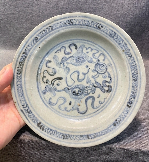 古玩陶瓷明正德青花盤真品鑒賞圖