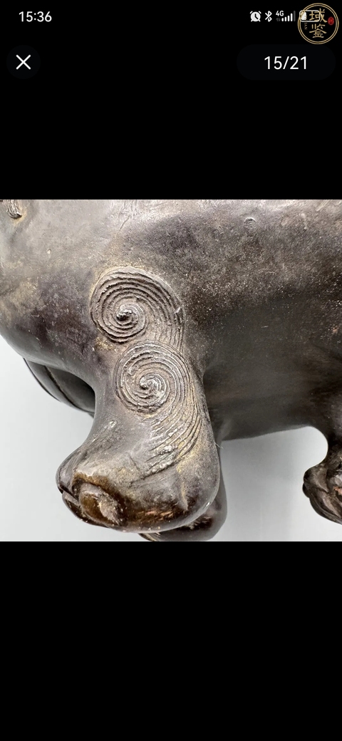 古玩銅器狻猊熏爐真品鑒賞圖