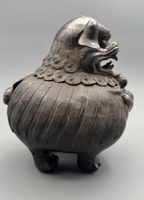古玩銅器狻猊熏爐真品鑒賞圖