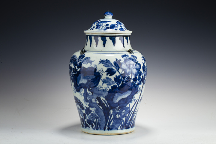 古玩陶瓷清早·青花花鳥紋四系將軍罐真品鑒賞圖