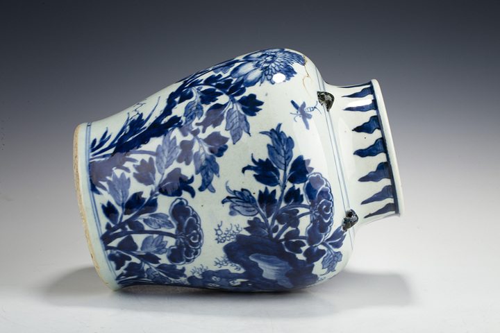 古玩陶瓷清早·青花花鳥紋四系將軍罐真品鑒賞圖
