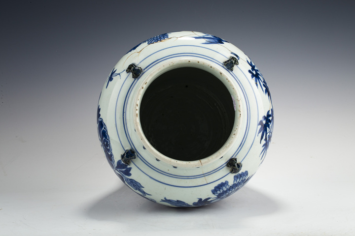 古玩陶瓷清早·青花花鳥紋四系將軍罐真品鑒賞圖