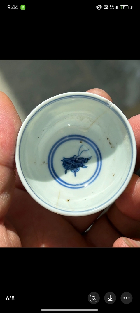 古玩陶瓷青花蝴蝶紋杯真品鑒賞圖