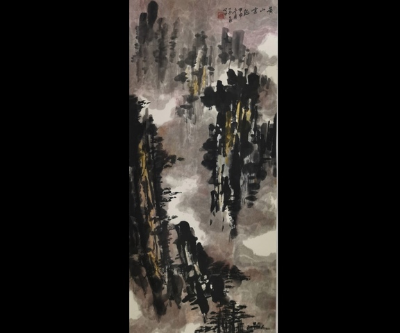 古玩字畫北京京都書畫院副院長一級美術(shù)師墨豪(魏學勤)山水拍賣,當前價格699元