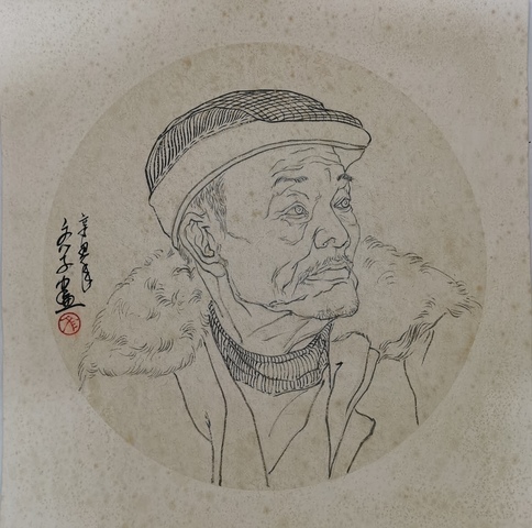 古玩字畫湖北博士畫家卞文學人物拍賣，當前價格699元