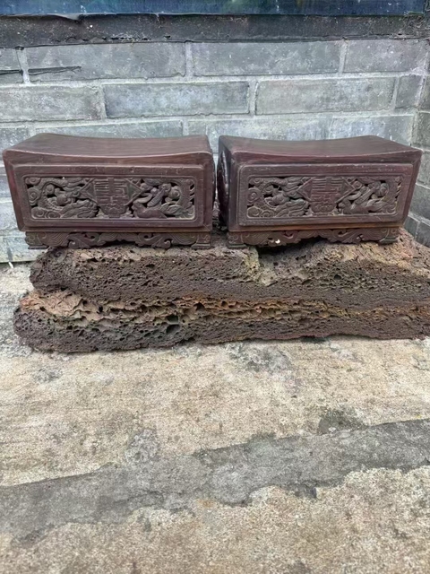 古玩雜項木枕真品鑒賞圖