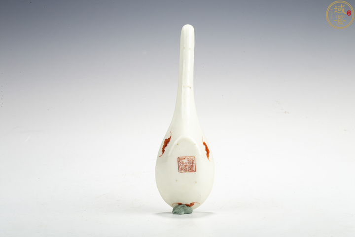 古玩陶瓷粉彩花卉紋調羹真品鑒賞圖