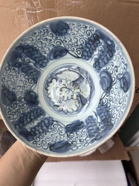 古玩陶瓷青花歲寒三友圖茶碗真品鑒賞圖