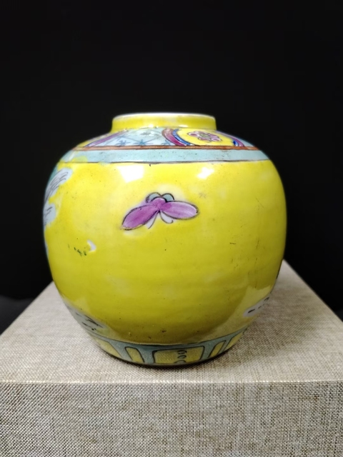 古玩陶瓷晚清光緒粉彩人物罐尺寸高9.5cm拍賣，當(dāng)前價(jià)格1888元