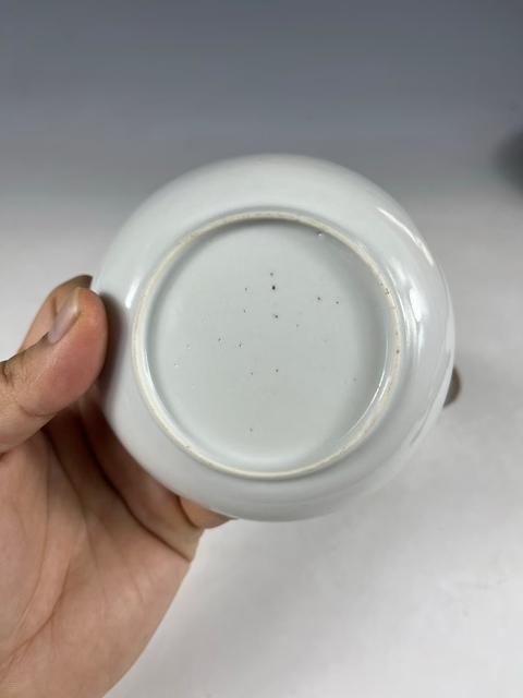 古玩陶瓷折枝花卉紋廣彩杯盤真品鑒賞圖