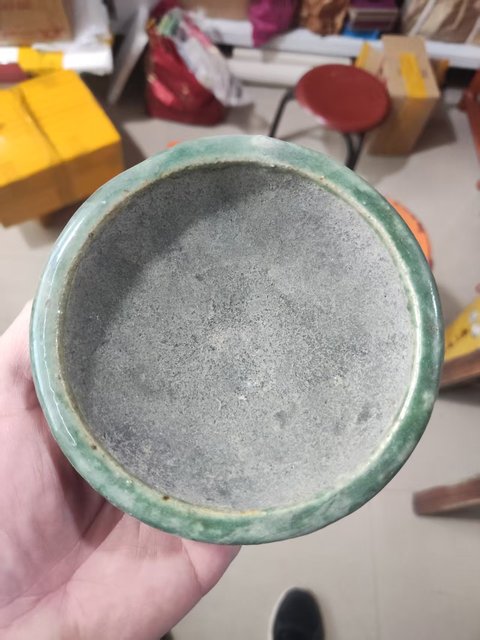 古玩陶瓷清代石灣綠釉水洗拍賣,當前價格228元