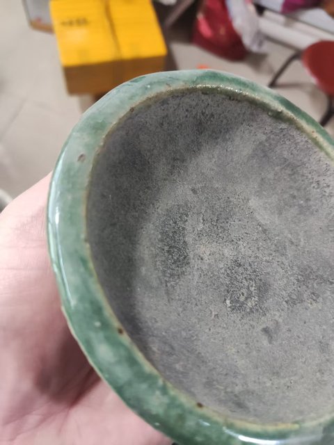 古玩陶瓷清代石灣綠釉水洗拍賣,當前價格228元