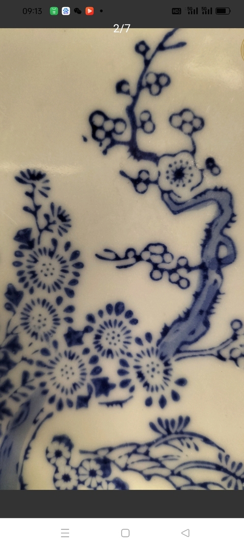 古玩陶瓷花卉紋青花盤(pán)真品鑒賞圖