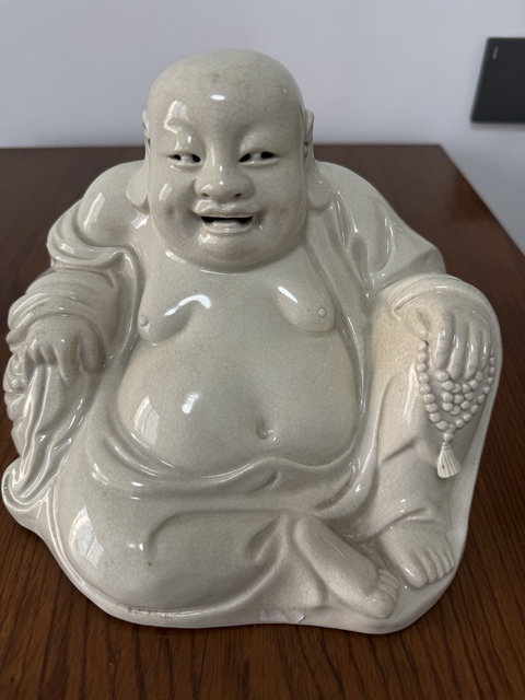 古玩陶瓷清末民初·白釉彌勒佛造像拍賣，當(dāng)前價格1999元