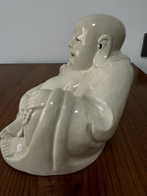 古玩陶瓷清末民初·白釉彌勒佛造像拍賣，當(dāng)前價格1999元