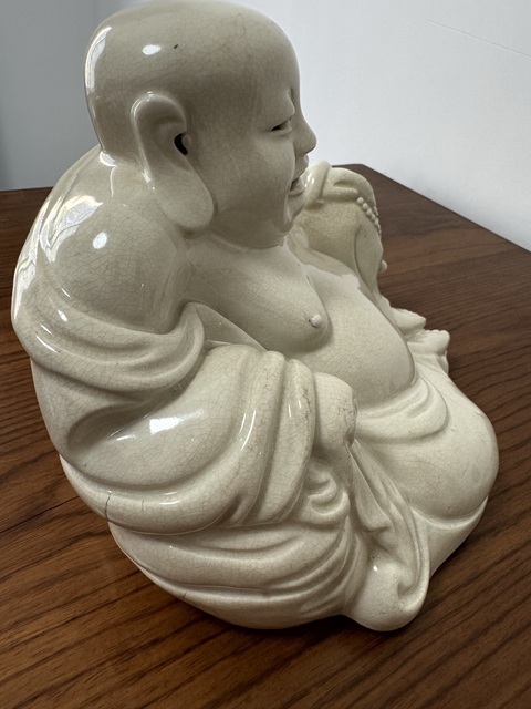 古玩陶瓷清末民初·白釉彌勒佛造像拍賣，當(dāng)前價格1999元
