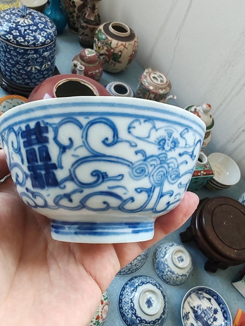 古玩陶瓷清中期青花纏枝花卉喜字紋杯拍賣,當(dāng)前價格1080元
