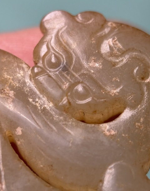 古玩玉器龍鳳紋玉韘真品鑒賞圖