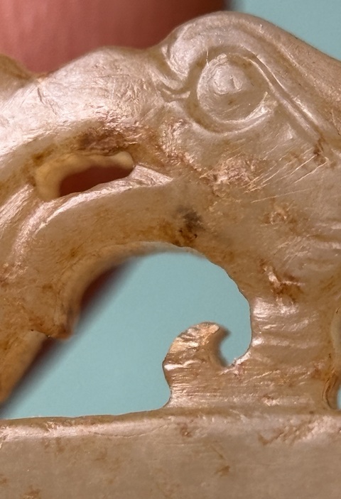 古玩玉器龍鳳紋玉韘真品鑒賞圖