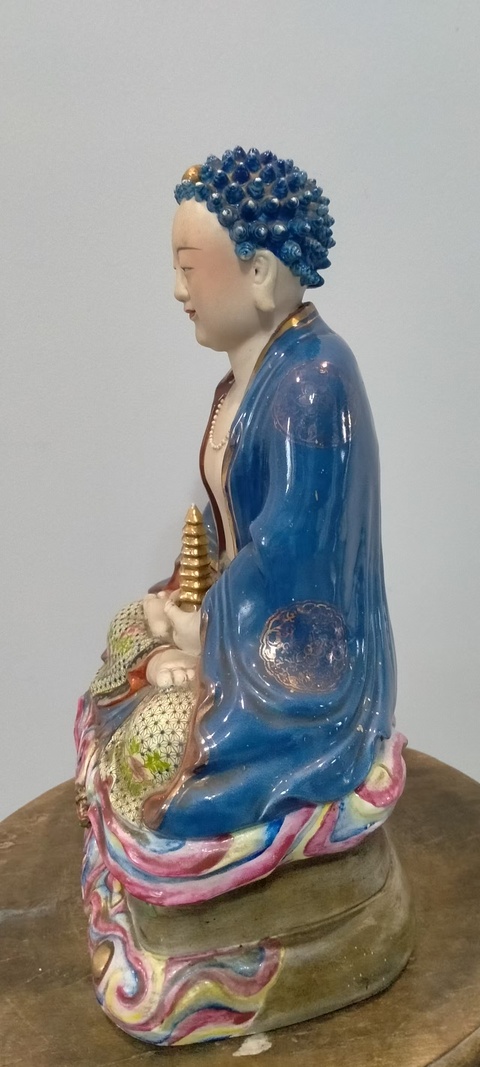 古玩陶瓷粉彩瓷塑造像真品鑒賞圖
