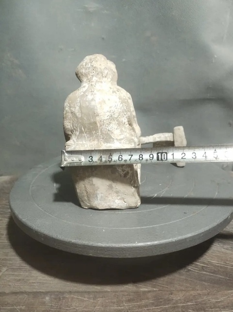 古玩陶瓷雙人舂米陶傭真品鑒賞圖