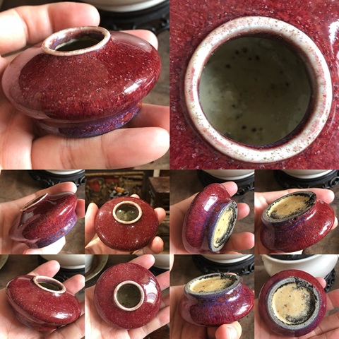 古玩陶瓷清·乾隆 鈞紅窯變釉水盂拍賣,當前價格10000元