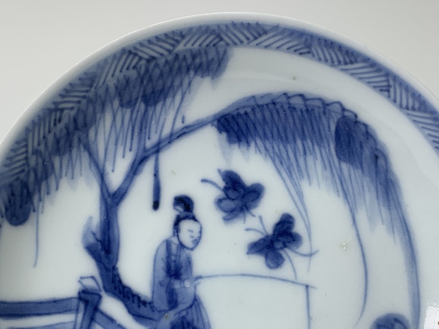 古玩陶瓷清康熙·青花人物垂釣圖小盤拍賣，當前價格0元