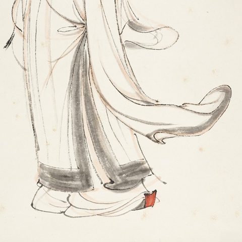 古玩字畫張大千款高士圖立軸真品鑒賞圖