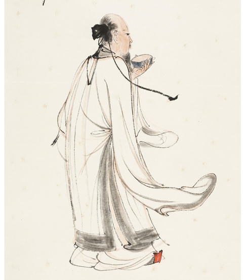 古玩字畫張大千款高士圖立軸真品鑒賞圖