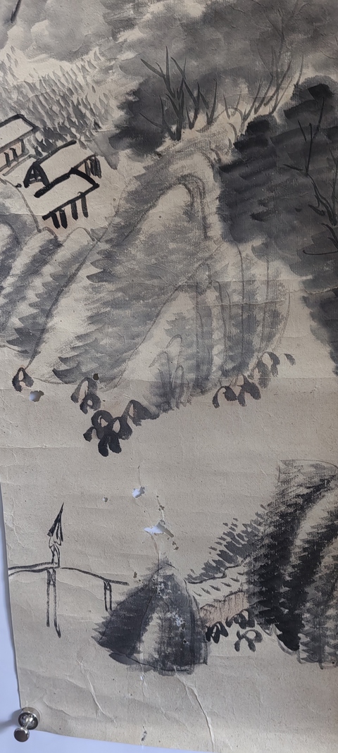 古玩字畫民國《晴雨布瀑》拍賣，當前價格80元
